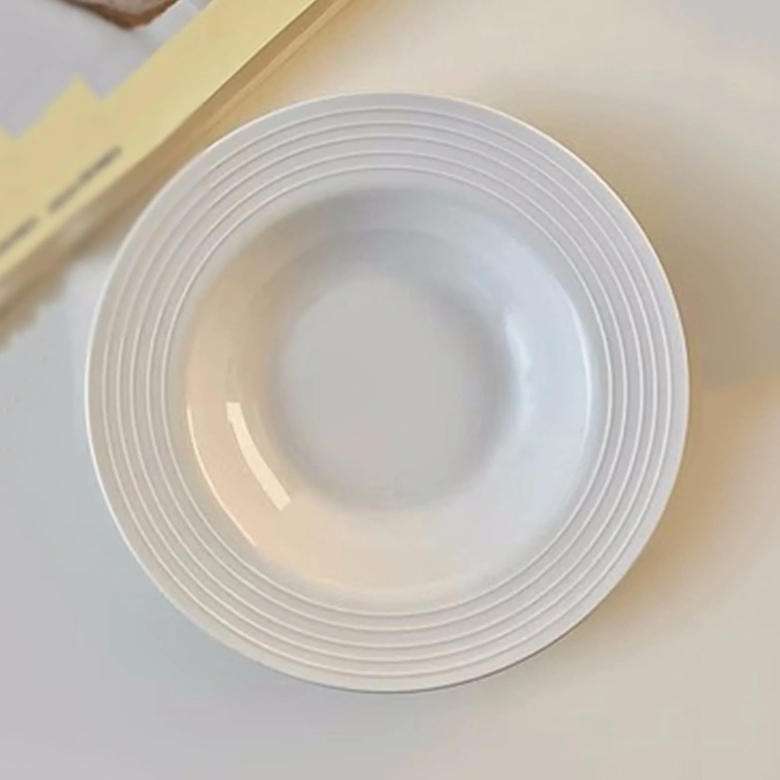 zastawa stołowa Ceramiczny talerz na makaron Czysta biała miska na makaron Domowy talerz zupy Restauracja Kawiarnia Miska sałatkowa Prosty talerz deserowy Okrągły głęboki talerz zestaw zastawy stołowe