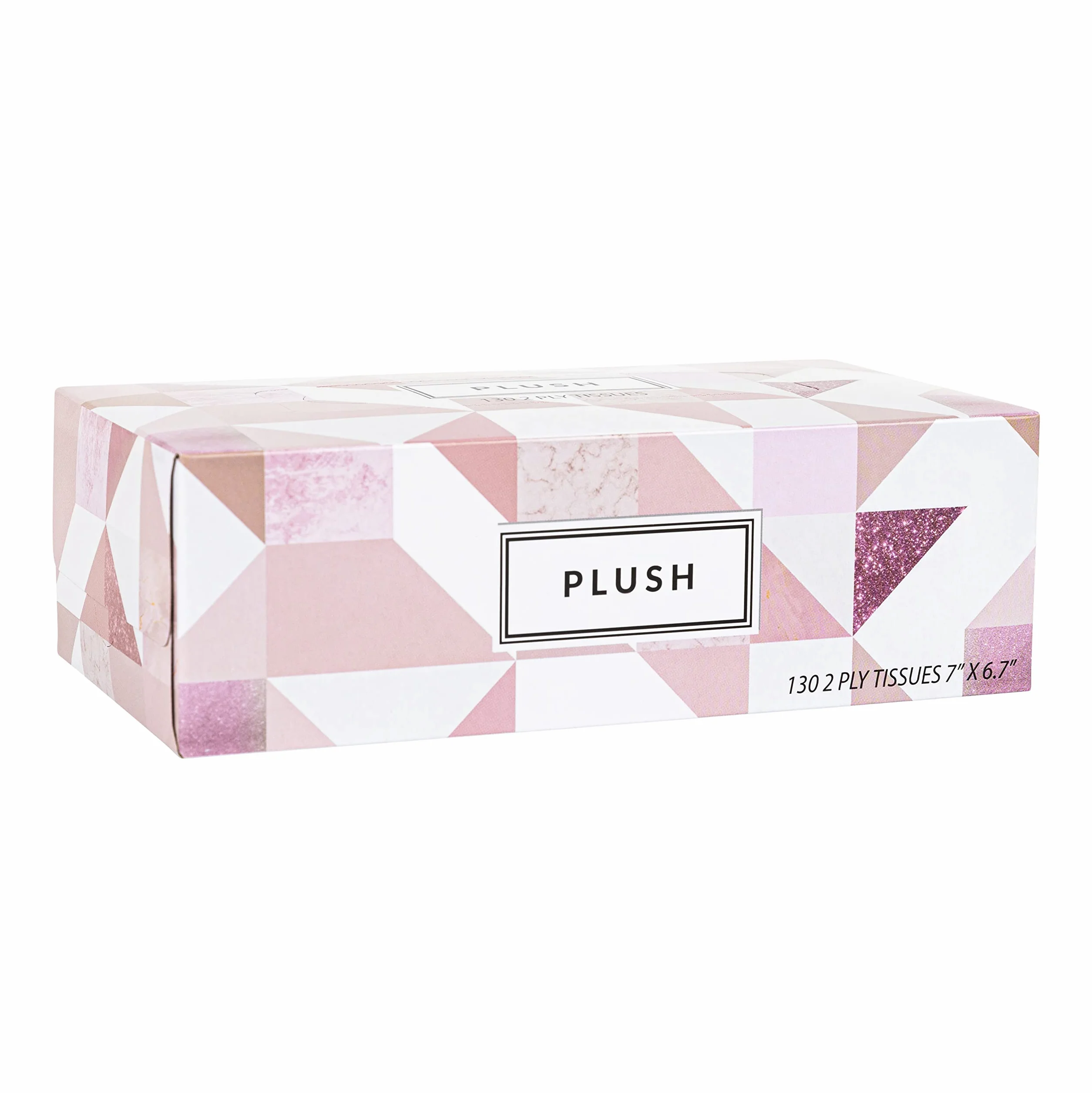 Pluszowe chusteczki do twarzy 130 w pudełku o wymiarach 17,8 x 17,5 cm 2-warstwowe, miękkie, gładkie, idealne do łazienki, biura, sklepu, szkoły, domu, kuchni lub do samochodu i każdego pokoju (pakiet