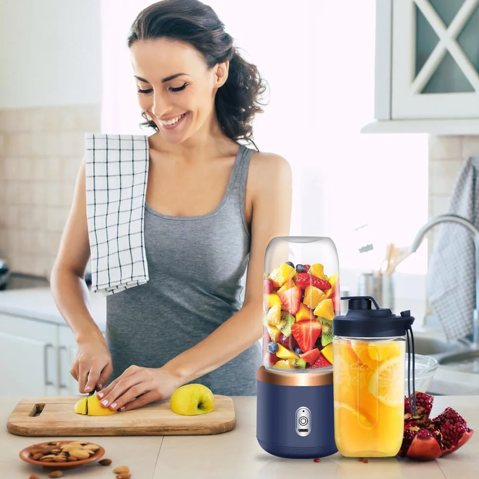 TGKYK Przenośny Blender 400ML Smoothie Mikser z filiżankami i 6 ostrzami do koktajli, soków