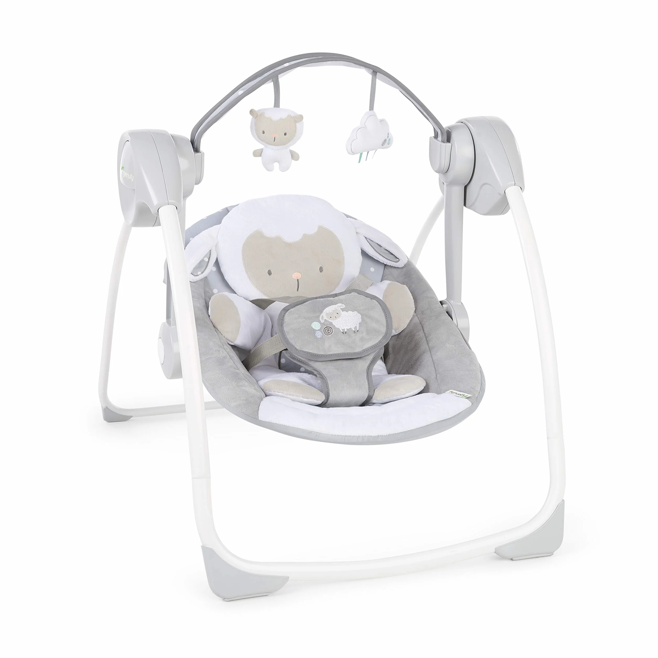Ingenuity, Przenośna huśtawka dla niemowląt, lampa Cuddle lamp – z melodiami, ustawieniem czasu i huśtawki
