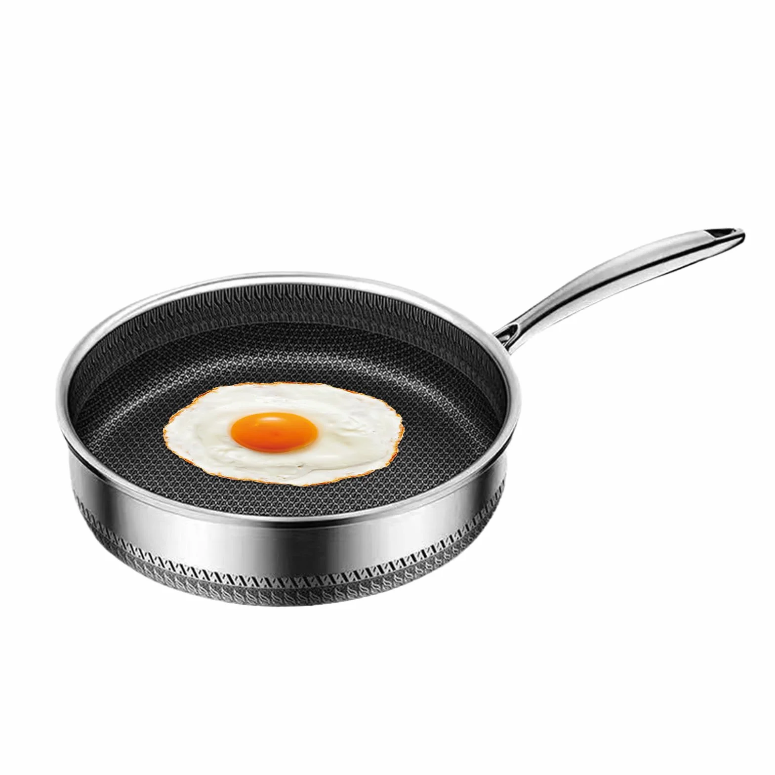 Generisch Patelnia ze stali nierdzewnej, nieprzywierająca patelnia z wysoką krawędzią, przybory kuchenne do gotowania, smażenia, duszenia, pieczenia, omletu, ryb, steków, naleśników, kuchni domowej