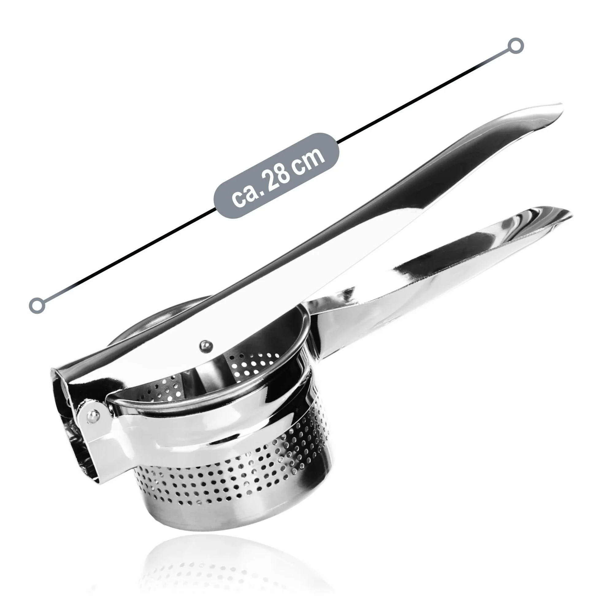 COM-FOUR® Prasa do ziemniaków - prasa reczna do ziemniaków, owoców i warzyw z wyjmowana wkladka sitowa - idealna do puree ziemniaczanego i drobnej szpachli (1 sztuka - V3)