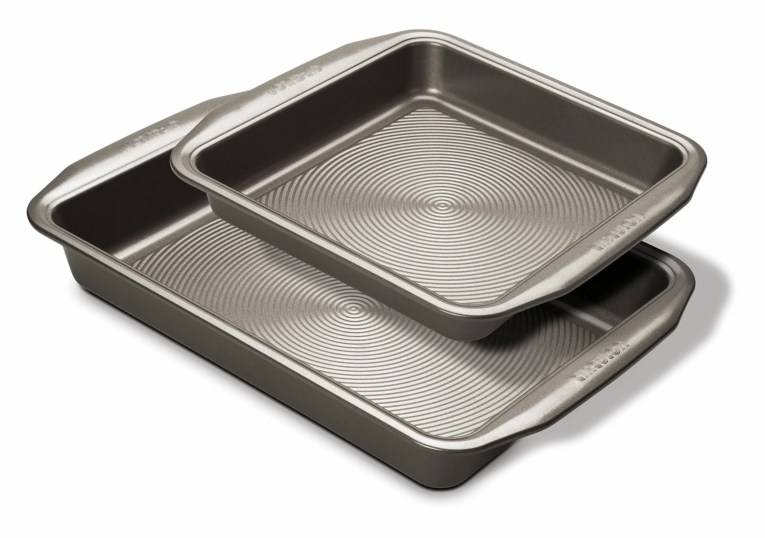 Circulon Momentum Deep Baking Tace zestaw 2 – nieprzywierające formy do pieczenia, trwałe, nadają się do mycia w zmywarce, 39 x 25,5 cm i 25,5 cm, kwadratowe, szare