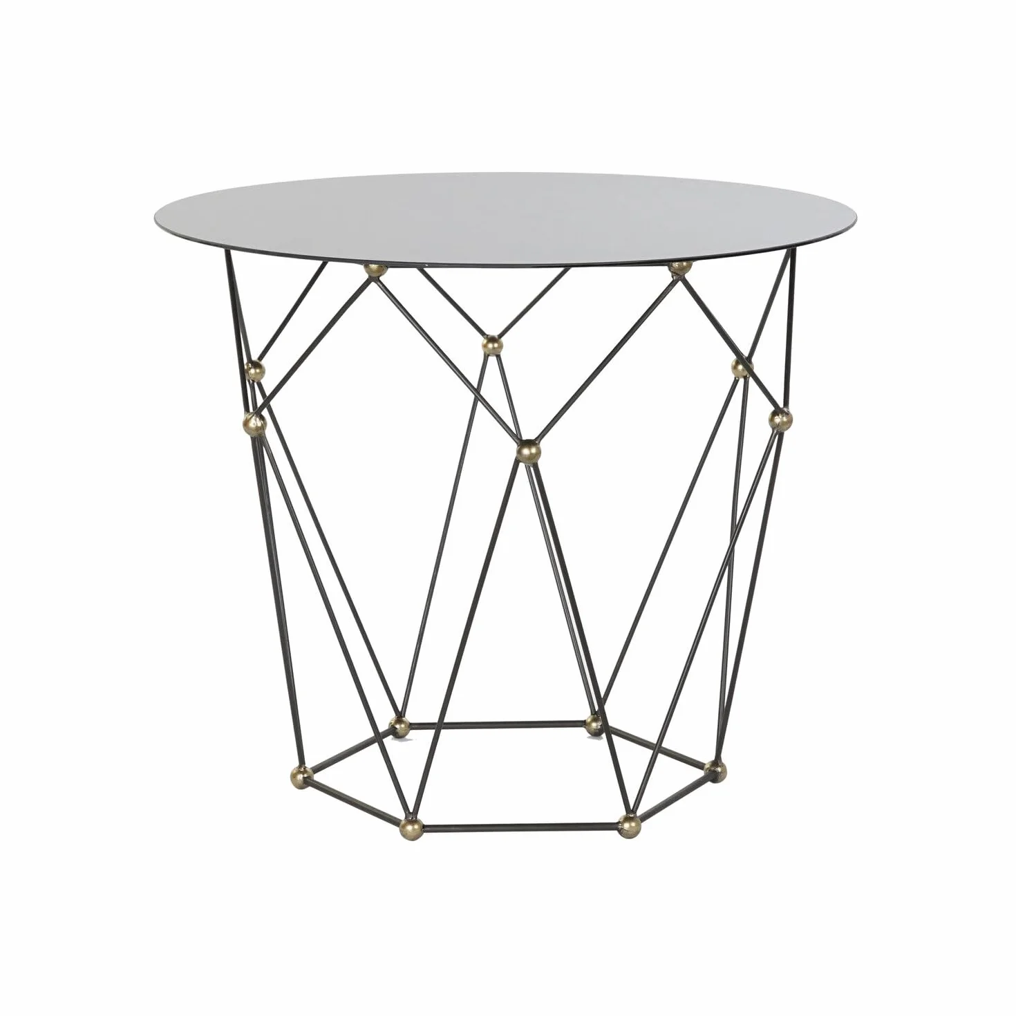 MESITA AUXILIAR METAL CRISTAL 70X70X60 NEGRO_ AlexandreHouse