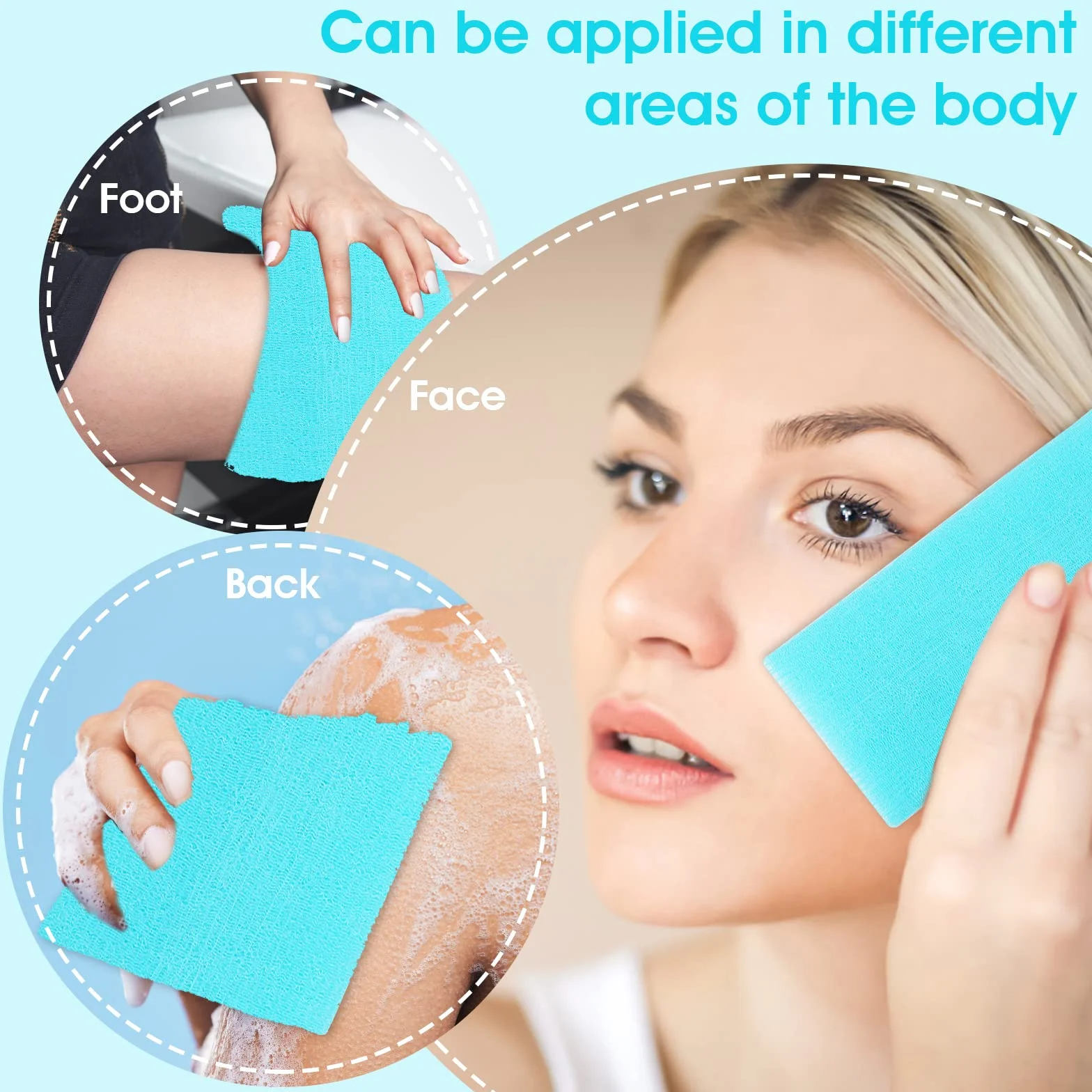 WLLHYF Ręcznik ścierający Nylon japoński do peelingu pod prysznicem do mycia ciała wielokolorowe gąbki głęboko czyszczące myjka pleców masażer spa ręcznik do kąpieli dla kobiet i mężczyzn