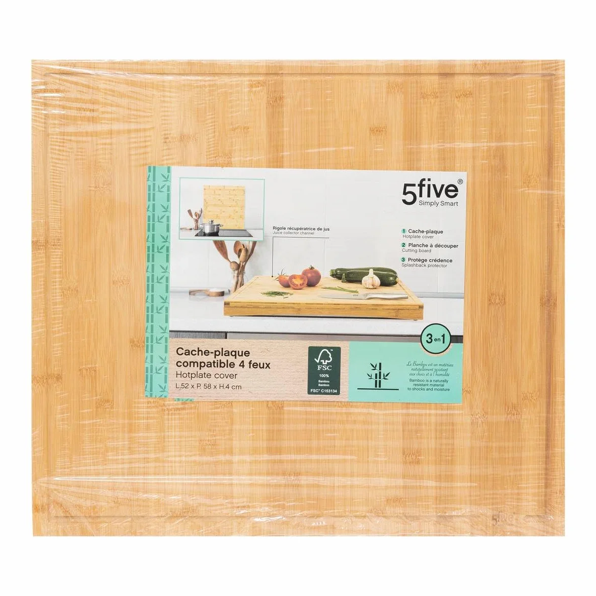 Pokrywa płyty 52x58 cm Bamboo - 5 pięć simply smart
