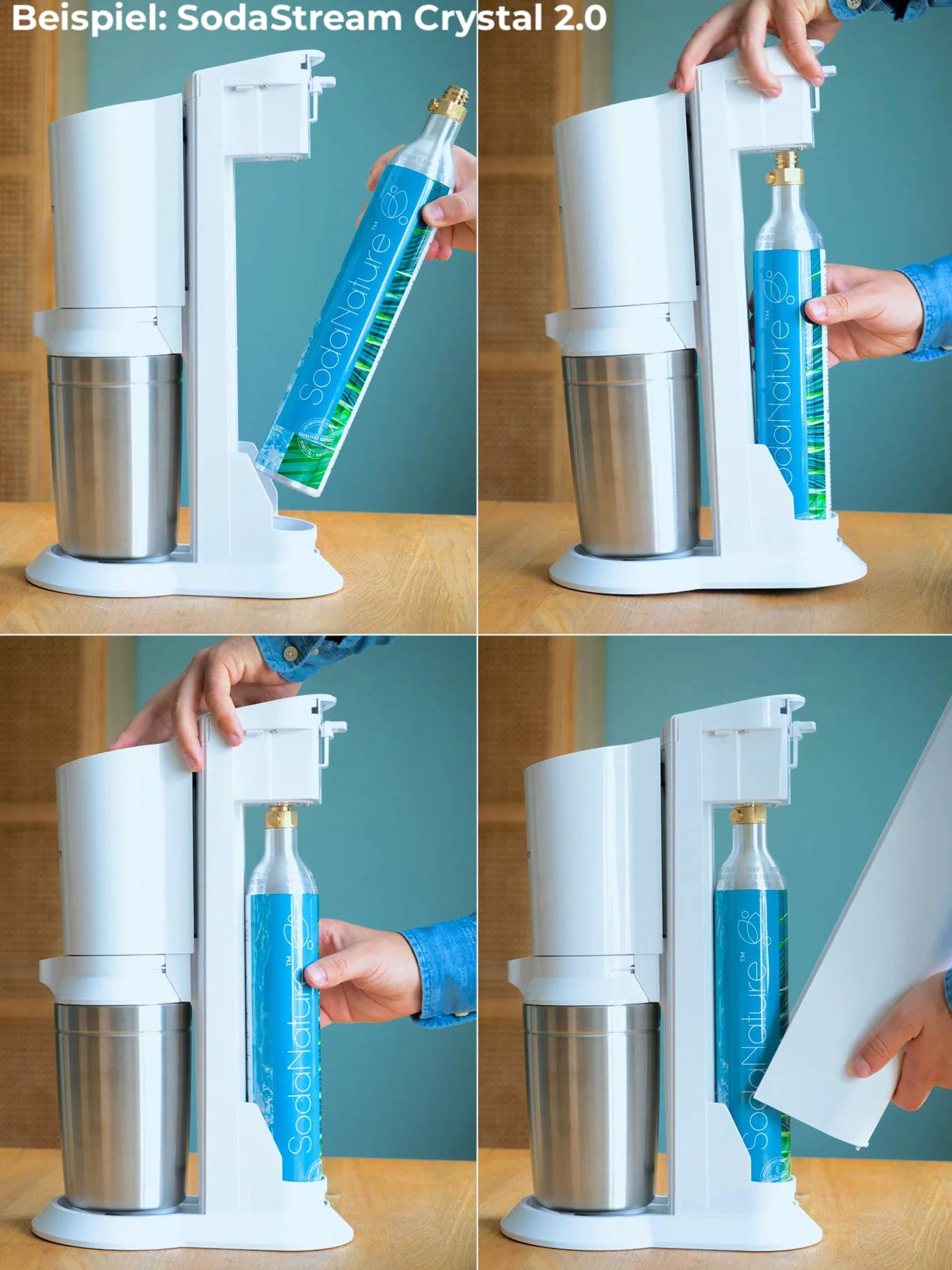 SodaNature | 2 x Premium 60 l CO2 cylindry do SodaStream (z wyjątkiem QC), Aarke itp. | nowy i po raz pierwszy napełniony w Niemczech | naturalny dwutlenek węgla do 2 x 60 l | TÜV do 2035 [425 g]
