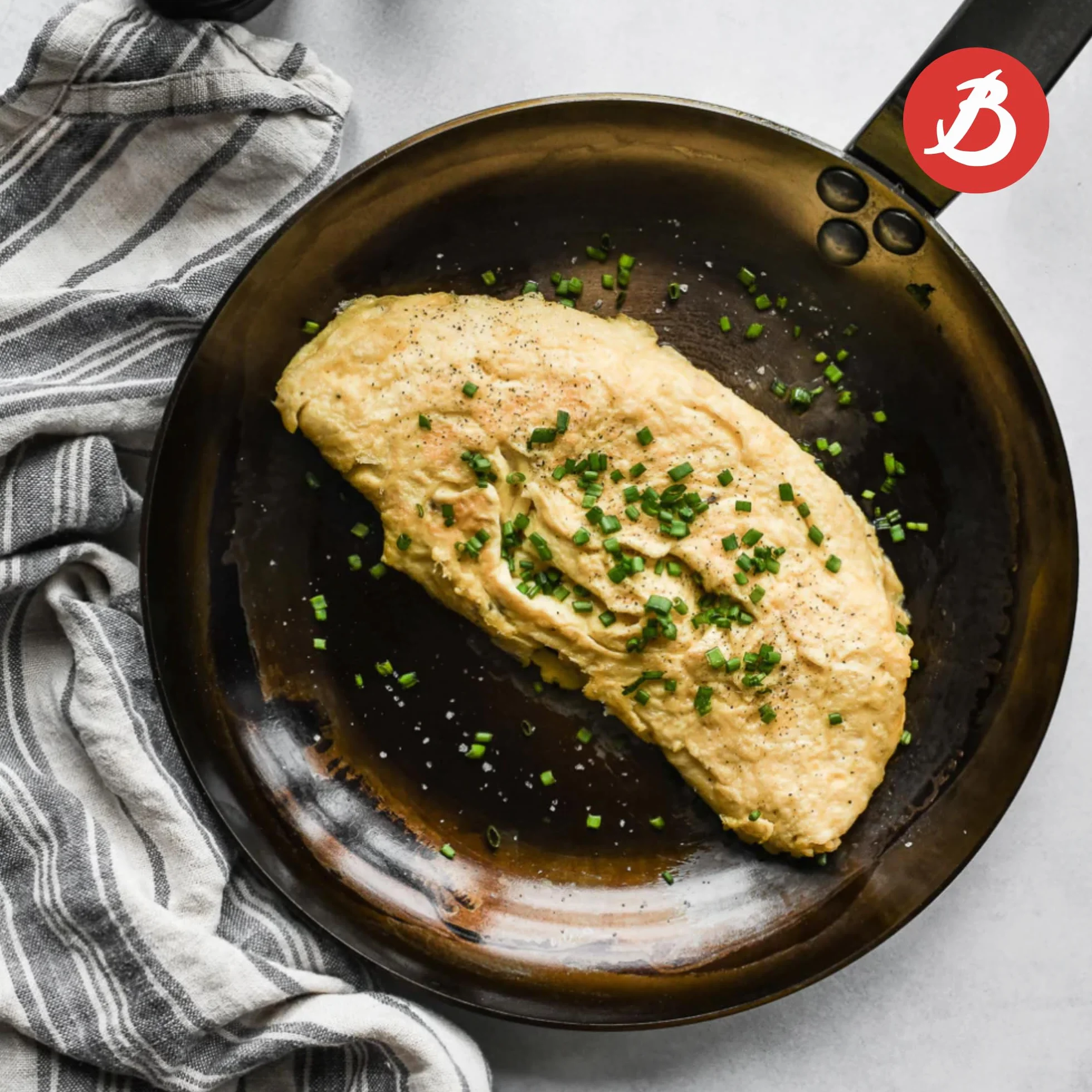 De Buyer Patelnia do omletów 24 cm srebrna