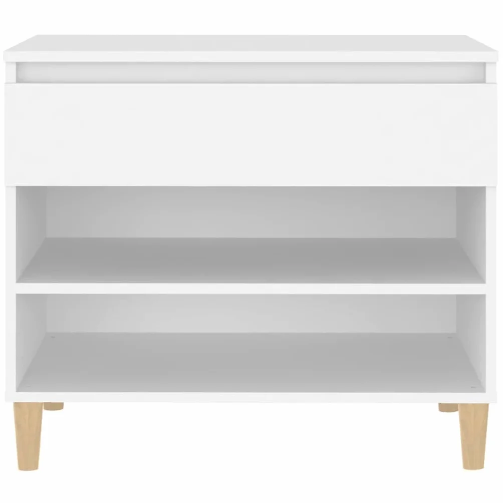 Regał na buty, biały, materiał drewnopochodny, 70 x 36 x 60 cm, z 2 półkami i szufladą, do przechowywania butów do przedpokoju, sypialni, stabilny organizer na buty z półką