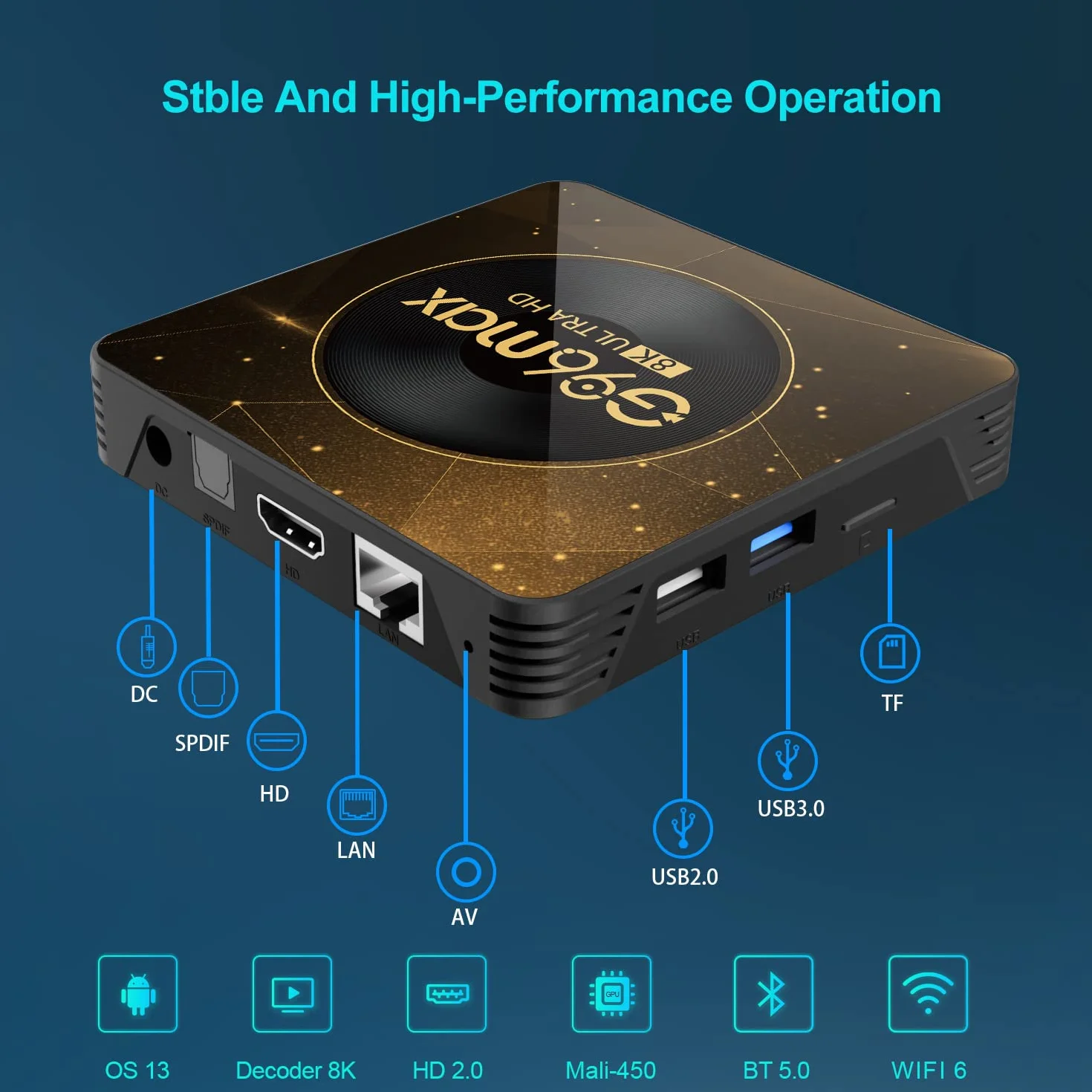 2024 Android 13.0 TV Box RK3528 4GB RAM 64GB ROM Quad-Core Cortex-A53 4K HD WiFi6 Dual-Band BT 5.0 Mini Bezprzewodowa Klawiatura 2GB+16GB