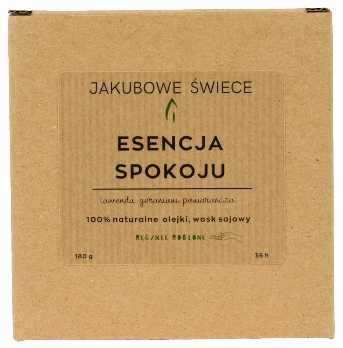 Esencja Spokoju Zapachowa Świeca Sojowa z Naturalnymi Olejkami 180g Ręcznie Robiona z Pokrywką