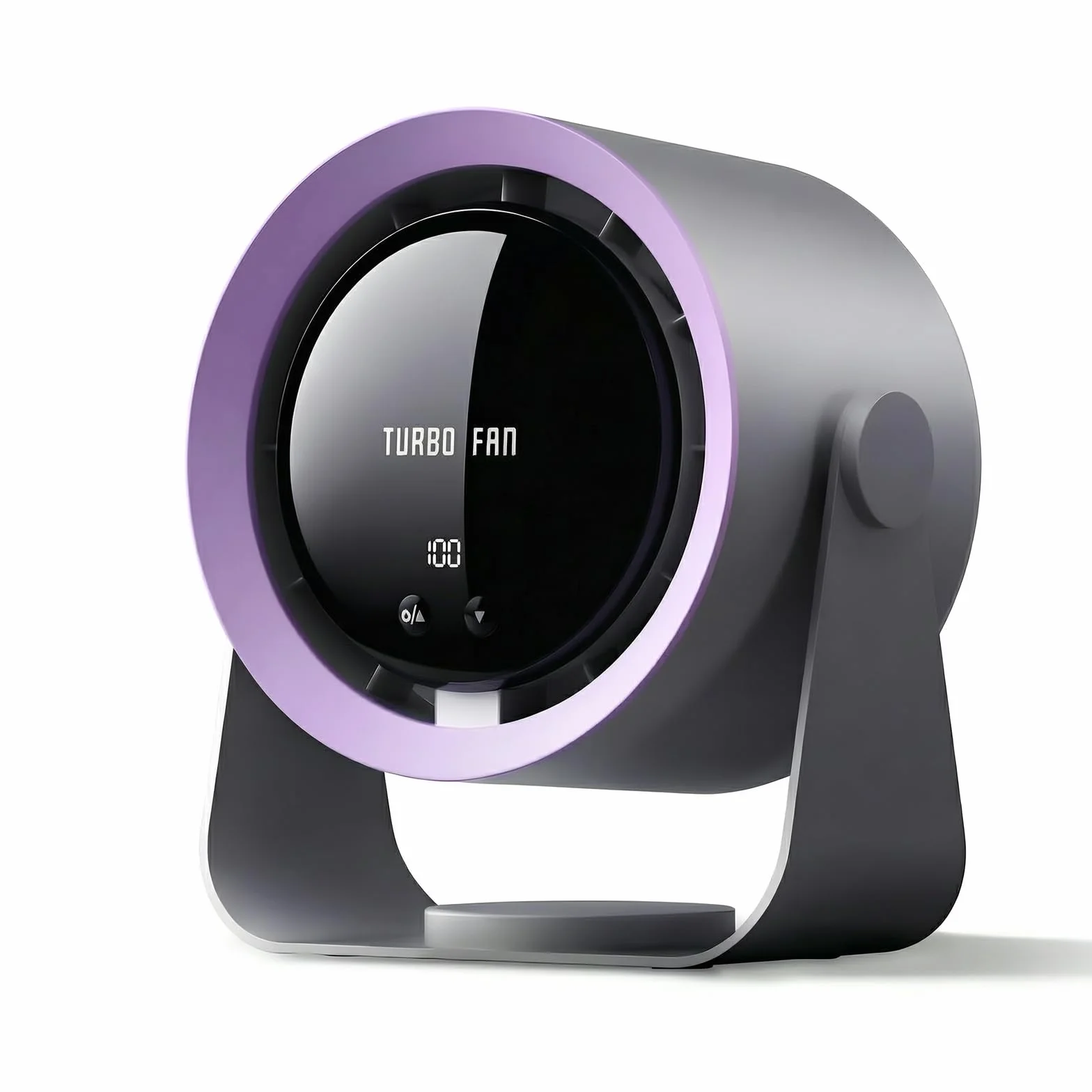 Wentylator biurkowy USB z wyświetlaczem LED i baterią 5400 mAh, 5-stopniowa regulacja prędkości, 90° nachylenie, wiszący, cichy, przenośny wentylator stołowy do sypialni, biura, akademika