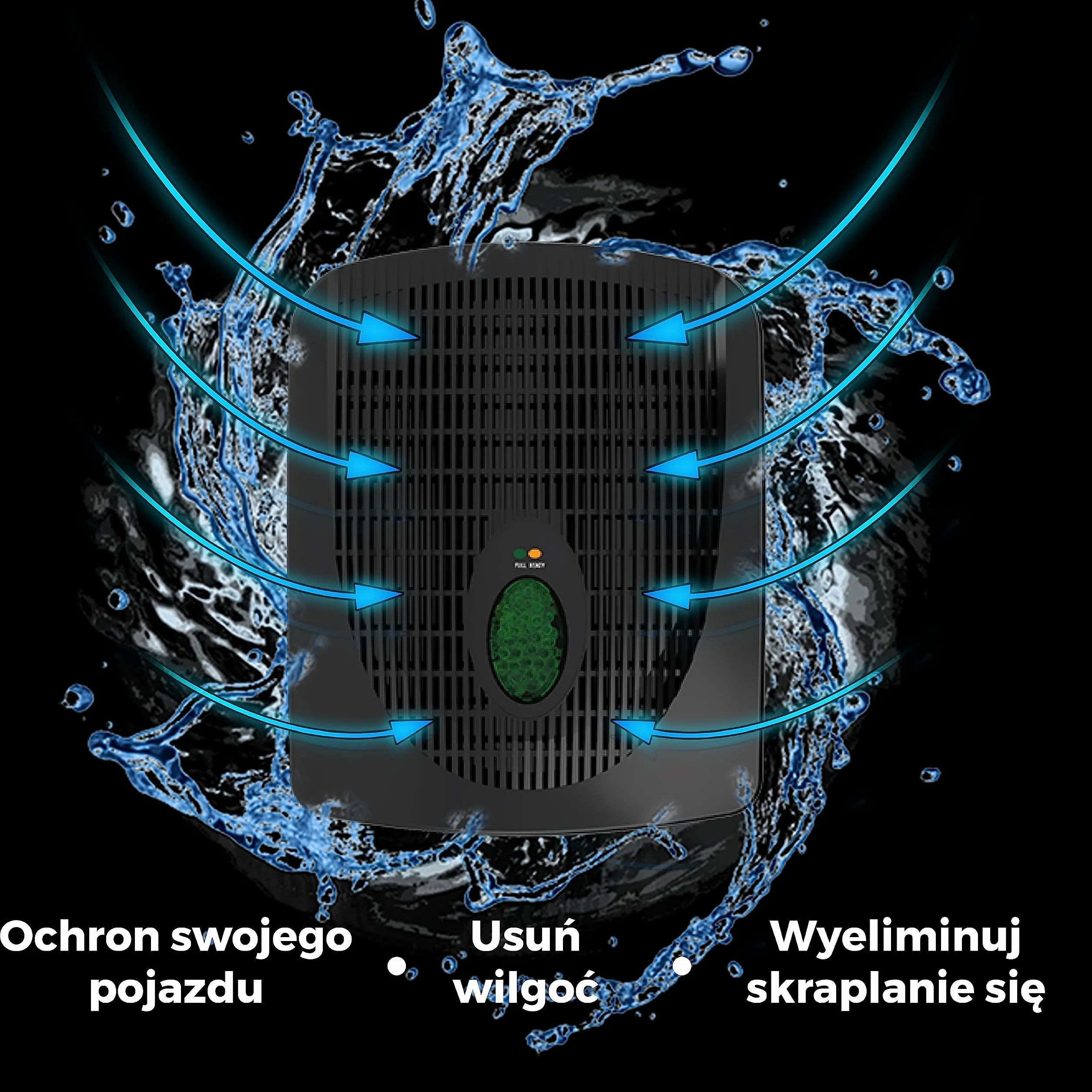 PINGI Elektryczny Osuszacz Powietrza Do Samochodu i Innych Pojazdów z Wskaźnikiem Wilgotności | Przenośny Elektryczny Osuszacz Powietrza Zwalcza Wilgoć, Kondensację i Wilgotność