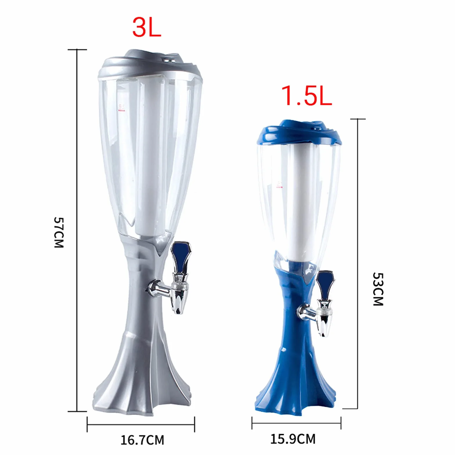 Wieża Piwa, Dozownik napojów Beer Tower Dozownik do napojów i napojów z latarnią Idealny na imprezy i gry, akcesoria do domowego baru,2,3.0L