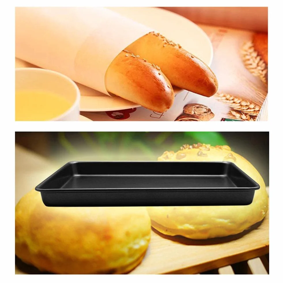 Kwadratowa blacha do pieczenia Nieprzywierająca forma tostowa ze stali węglowej Ciasto Chleb Bagietka Piekarnik Pieczenie (czarny)