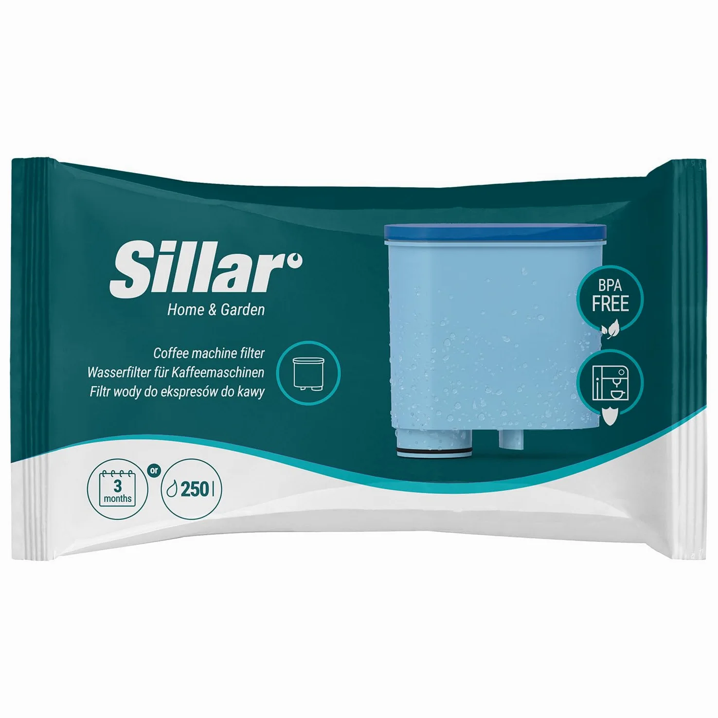 Philips zestaw do pielęgnacji ekspresów do kawy - odkamieniacz 250 ml, smar HD5061, tabletki odtłuszczające CA6704/10 (6 tabletek) + Sillar 2x filtr wody zamiennik dla CA6903, szczotka do czyszczenia