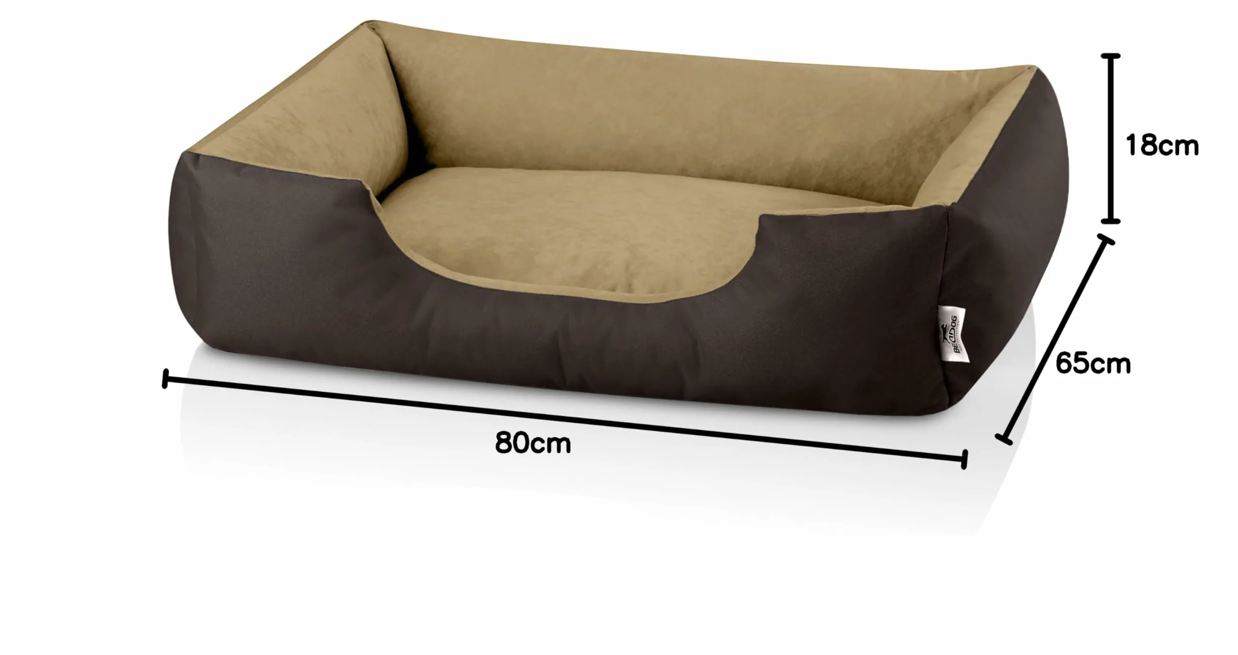 BedDog(R) legowisko dla psa LUPI L, sofa dla psa z Cordury, mikrofibra welurowa, zmywalne legowisko dla psa z brzegiem