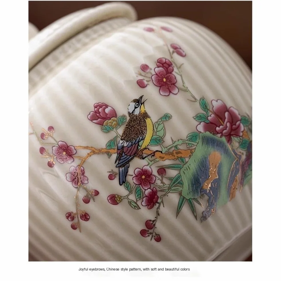 CMBSSTFC Pojemnik na herbatę Pojemnik do przechowywania herbaty luzem Domowy ceramiczny szczelnie zamknię słoik Retro chiński zestaw do herbaty Podwójny słoik Zestaw upominkowy Puszka na herbatę (B)