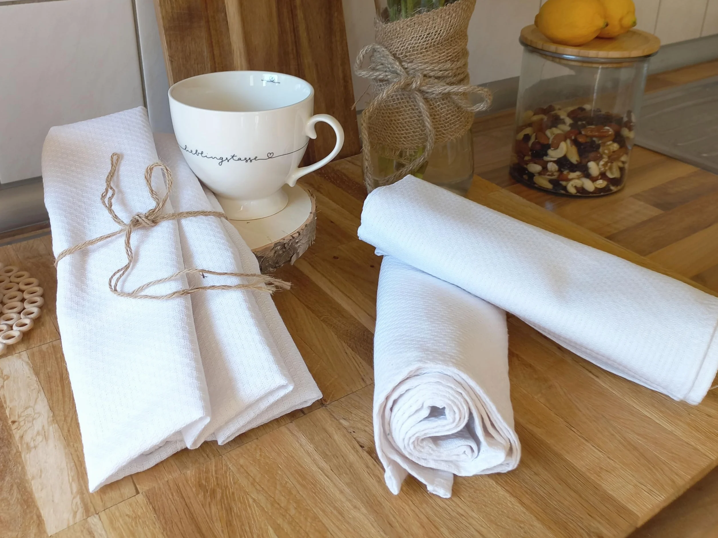 ZOLLNER Zestaw 5 ścierek do naczyń – bawełna o wymiarach 50 x 75 cm – miękkie i trwałe ręczniki kuchenne – nadają się do prania w temperaturze do 95°C – w kolorze białym – jakość gastronomiczna