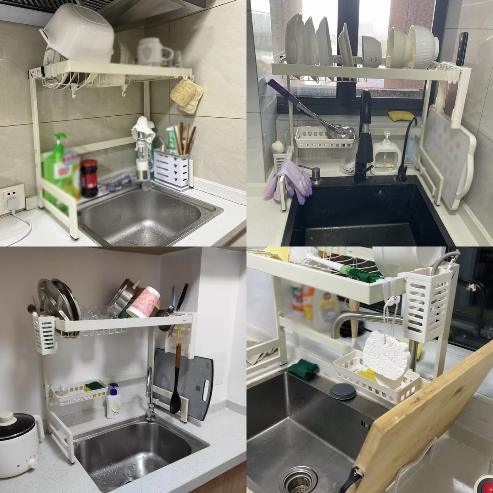 Suszarka na naczynia nad zlewem, stalowa rama, duża pojemność, suszarka do naczyń na blat kuchenny, organizacja i przechowywanie w kuchni(85x26x50 cm/32x10.2x19.7 in)