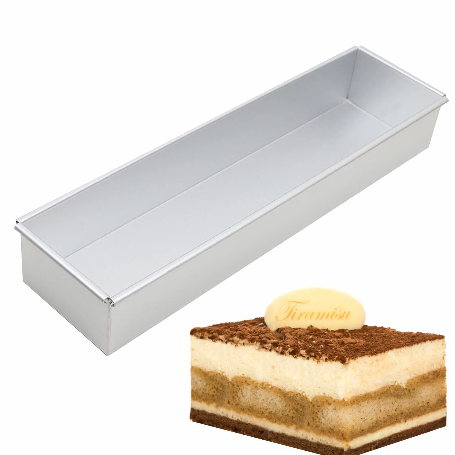 Zestaw nieprzywierających form do ciasta - pogrubiony stop aluminium lody i szyfon forma do ciasta tosty chleb forma sernik naczynie do pieczenia 41,5 x 10 x 6 cm / 40 x 10 x 6 cm