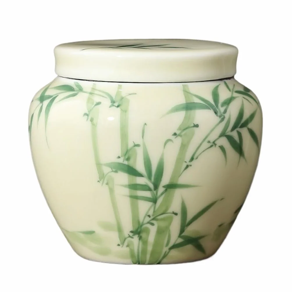 XYNSNDB Zestaw do herbaty Pojemnik do przechowywania herbaty Ręcznie malowane puszki na herbatę Zamknięte puszki Ceramiczne puszki do przechowywania gospodarstwa domowego Słoik do przechowywania