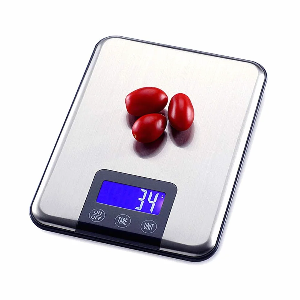 Cyfrowa waga kuchenna ze stali nierdzewnej, 15 kg, elektroniczna waga do pieczenia, 5 kg, waga do herbaty