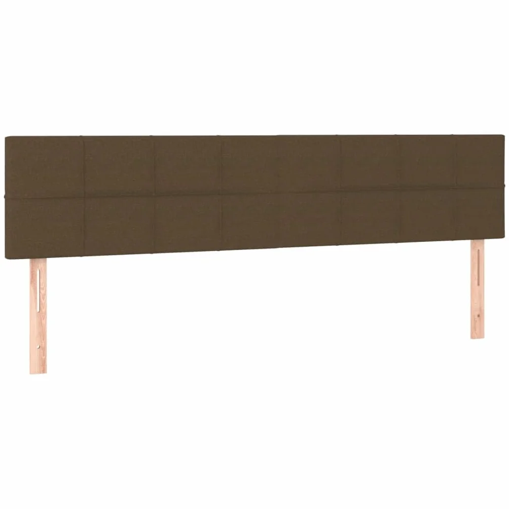 Łóżko kontynentalne z materacem 180 x 200 cm, ciemnobrązowy materiał, łóżko tapicerowane z regulowanym zagłówkiem, wytrzymała rama łóżka, wygodny mebel do spania na podwójne łóżko, trwałe