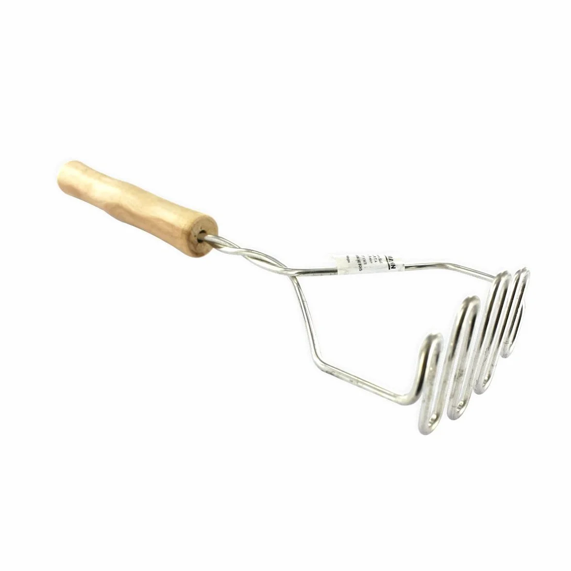 Fackelmann 521417 Ręczna prasa do puree, wyciskarka do warzyw, profesjonalna prasa do puree, kruszy warzywa, drewno, stal nierdzewna, 29 x 9,5 x 5,5 cm