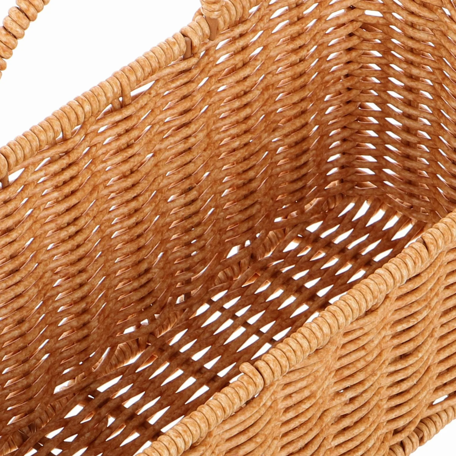Rattanowy Wiszący Kosz Ścienny z Uchwytem Lekki i Kompaktowy Koszyk Do Przechowywania Owoców Warzyw Cebuli i Czosnku Mocowany Ścianie Do Kuchni Stylu Boho