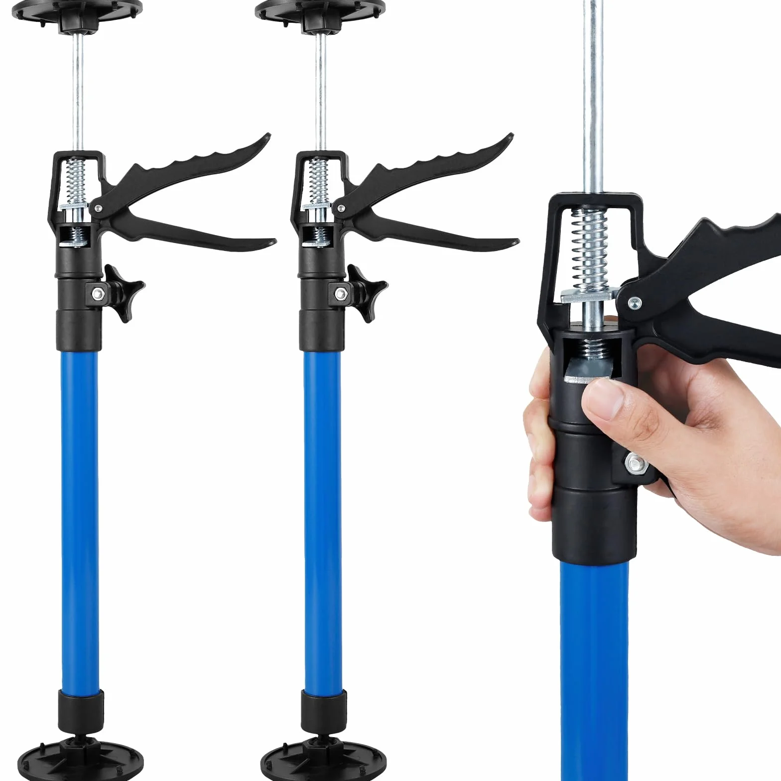 Teleskopowy drążek do szybkiego podparcia, regulowany, 50–115 cm, system podparcia trzeciej ręki, wytrzymały, nośność 40 kg, antypoślizgowe drążki do ramy drzwi, małe podpory Acro do szafek, płyt