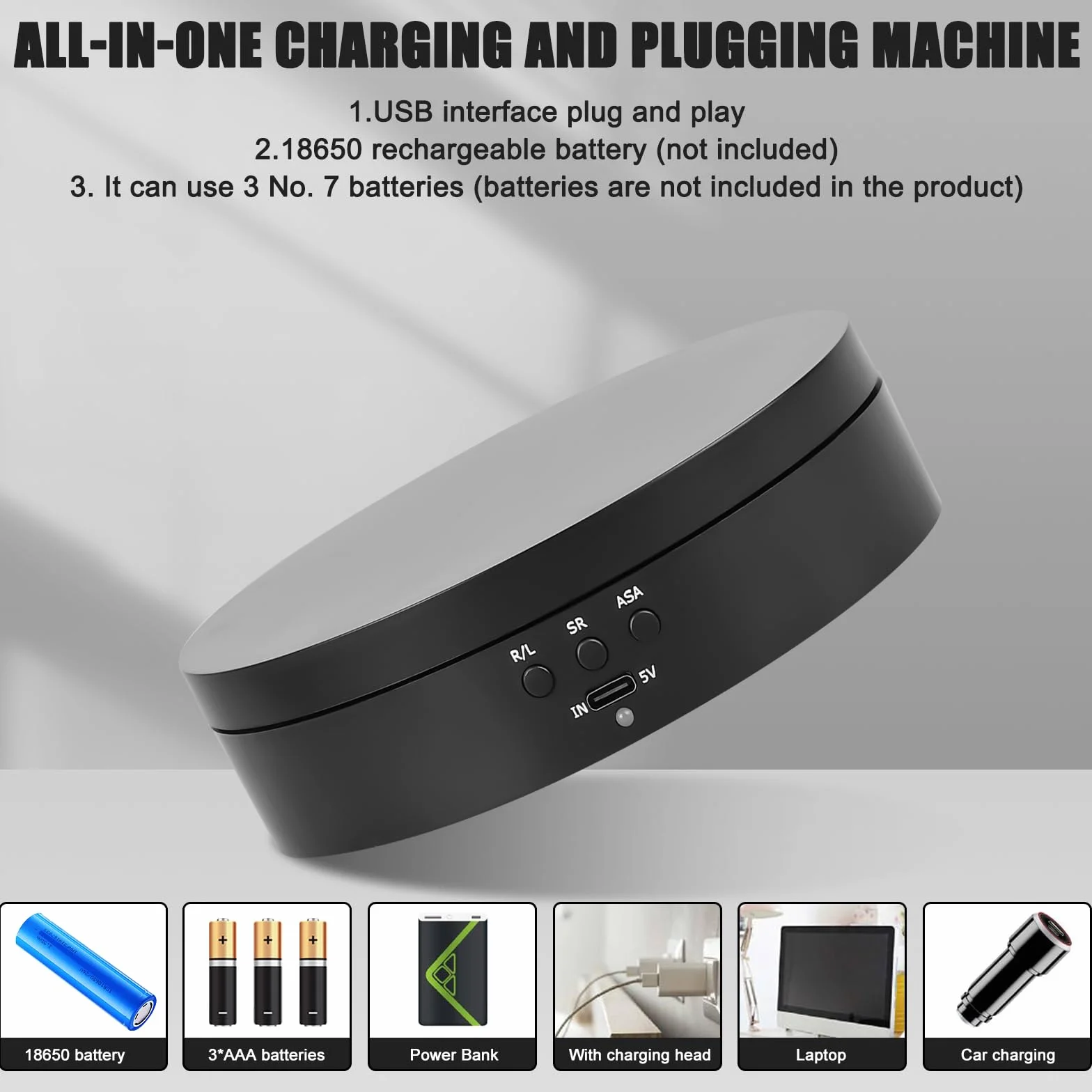 GBKDQQ Elektryczny talerz obrotowy, stojak ekspozycyjny, 13,8 cm, obrotowy stojak ekspozycyjny, 360°, do produktów fotograficznych, biżuterii, zegarków, modeli 3D