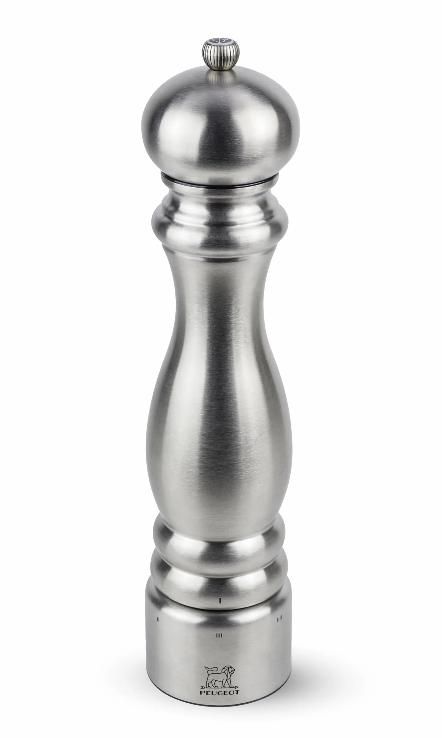 PEUGEOT Paris Chef u'Select 30 cm młynek do soli + sól kamienna w zestawie - wykonany ze stali nierdzewnej - 6 wstępnie zdefiniowanych ustawień mielenia, wyprodukowano we Francji, kolor stali
