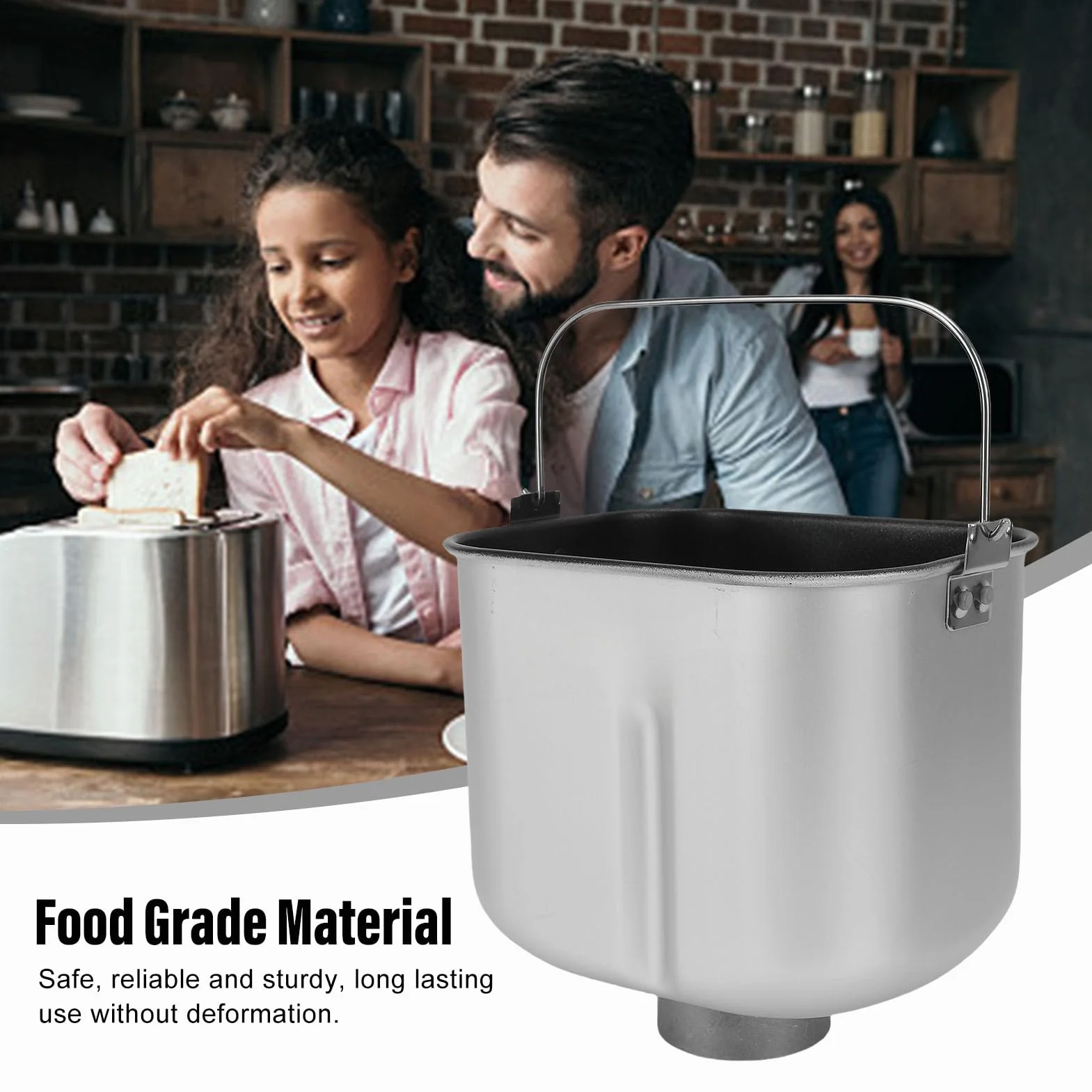 Wkładka do Maszyny do Pieczenia Chleba Mieszanie Wiadra na Chleb, Zamiennik dla Morphy Richards 48261 48285 48286 Powłoka Zapobiegająca Przywieraniu Łatwe Czyszczenie (Krótki styl)