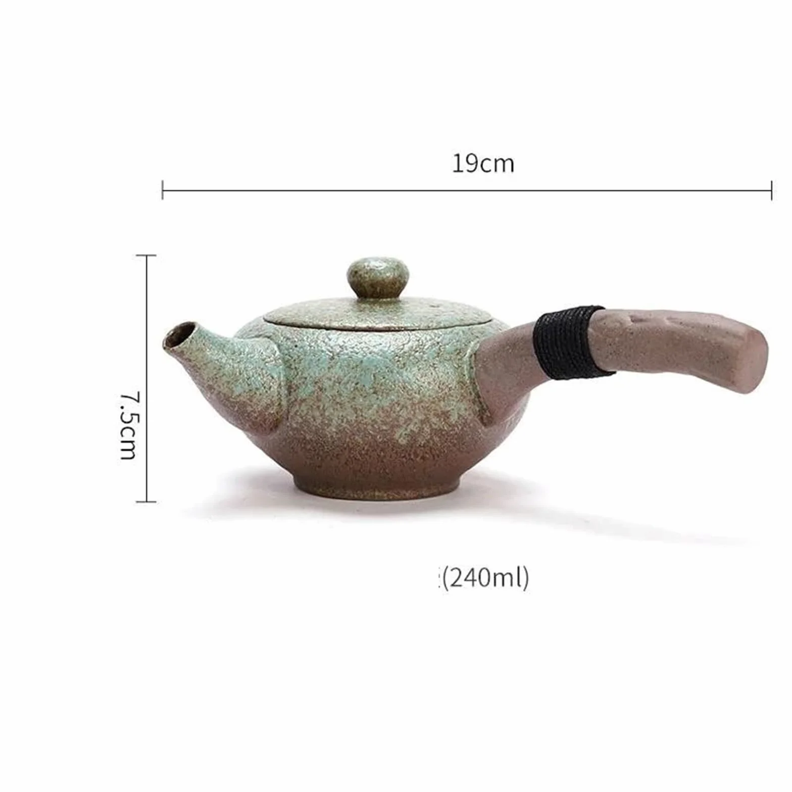Czajniki do herbaty, chiński zestaw do herbaty Kung Fu, ceramiczny dzbanek do parzenia herbaty, pojedynczy dzbanek, 240 ml, gruba ceramika, dzbanek z bocznym uchwytem, czajniki i serwery do kawy, po