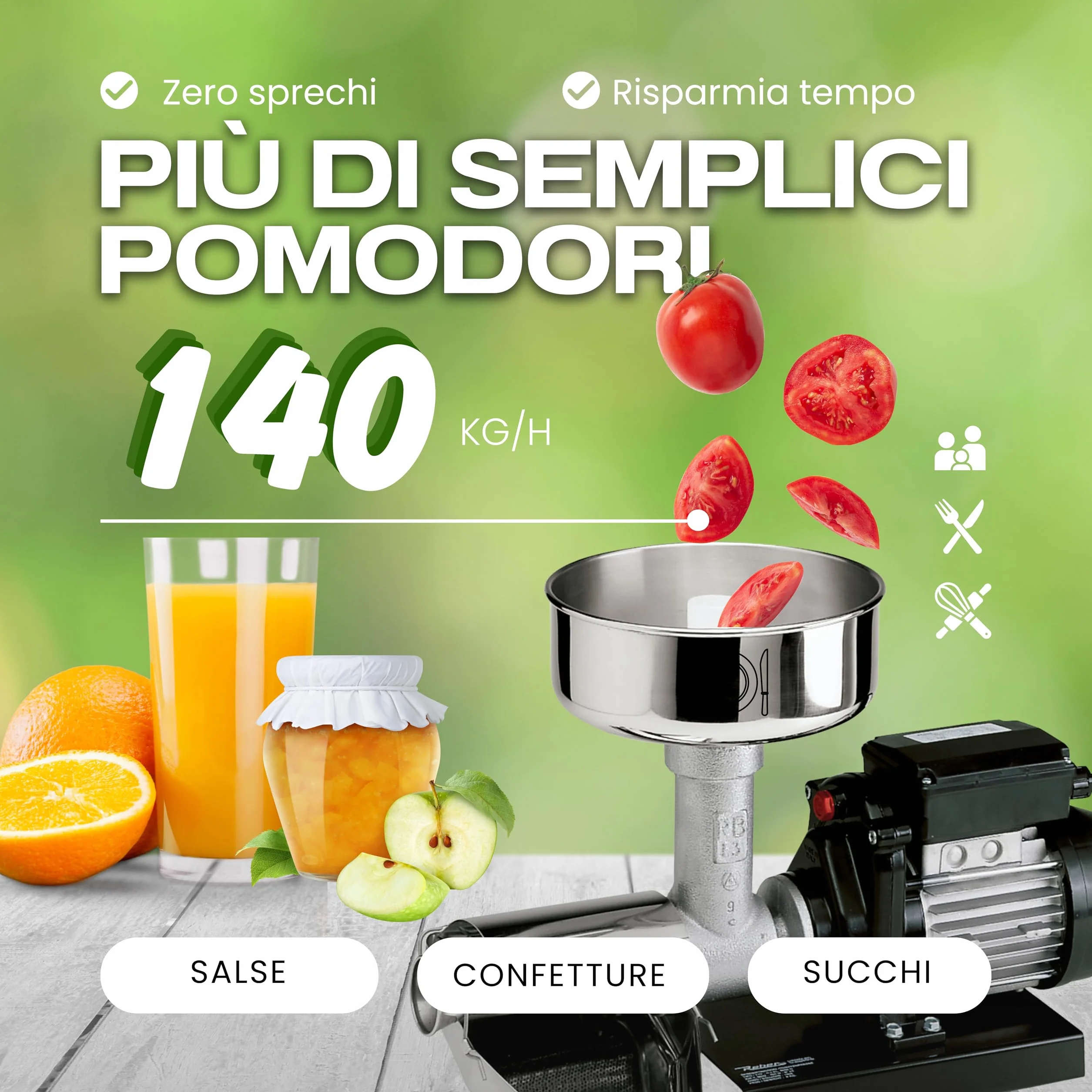 Reber Elektryczna wyciskarka do pomidorów i dżemu
