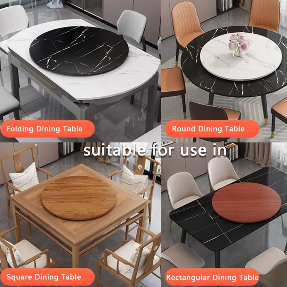 Duża obrotowa taca do serwowania o 95 cm, drewniany gramofon na stół w jadalni, płyta ekspozycyjna o 360°, idealna na imprezy i spotkania rodzinne (wykończenie tekowe)