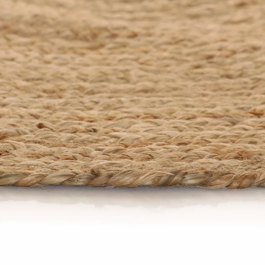 Ręcznie tkany dywan jutowy okrągły 120 cm, pleciony dywan z juty z naturalnego materiału, miękki i trwały, ręcznie wykonany przez doświadczonych rzemieślników, łatwy w pielęgnacji i