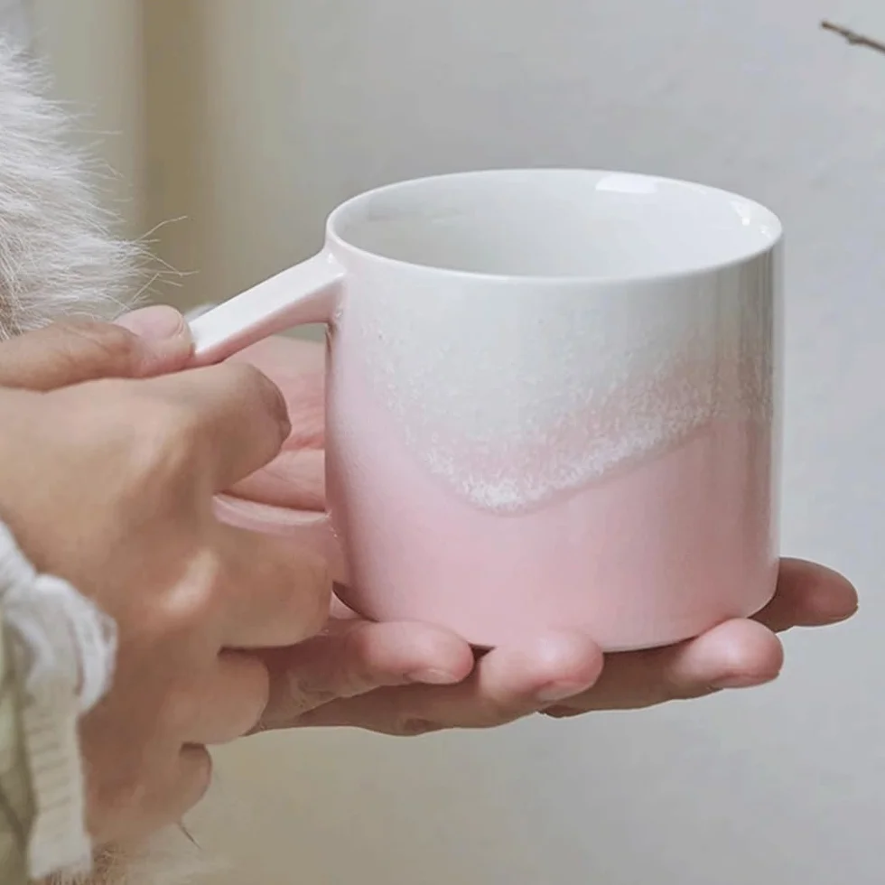 Wykwintne Ceramiczny kubek, 1 zestaw kubków do kawy z nakładką podszkliwną, o pojemności 6,76 uncji użytku osobistego przy parzeniu Łatwe do czyszczenia