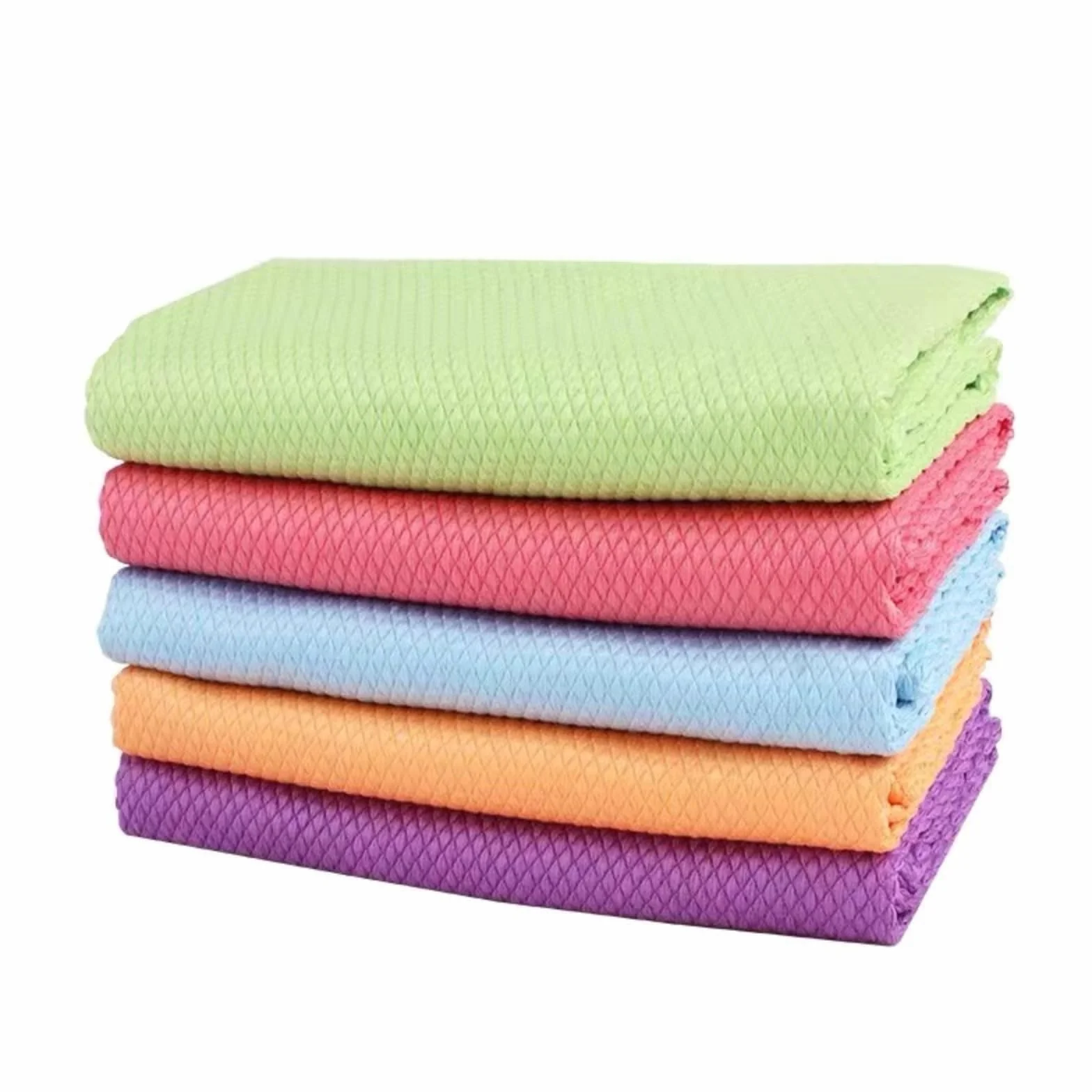 Streak-Free Miracle Cleaning Cloths Reusable Multipurpose Streak Free Miracle Cleaning Cloths Fish-Scale Streak Free Glass Cleaning Cloth for Table Kitchen(10pc)