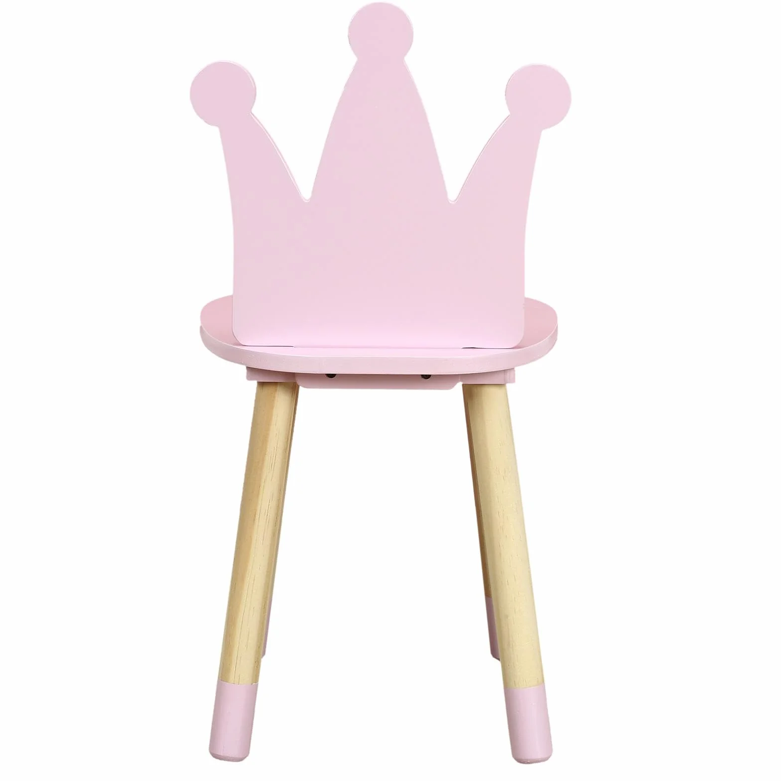 Home Deco Kids HD6922 różowe krzesło w kształcie korony do pokoju dziecięcego, meble, dekoracja, drewno sosnowe, 28 x 27 x 54