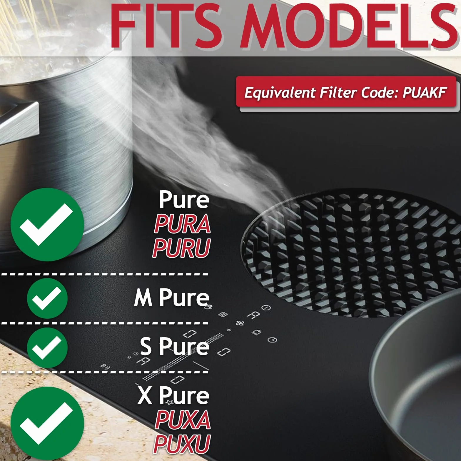 SPARES2GO Filtr z węglem aktywnym do okapu kuchennego Bora Pure M S X PURA PUXA PURU PUXU (PUAKF, zestaw 2 filtrów)