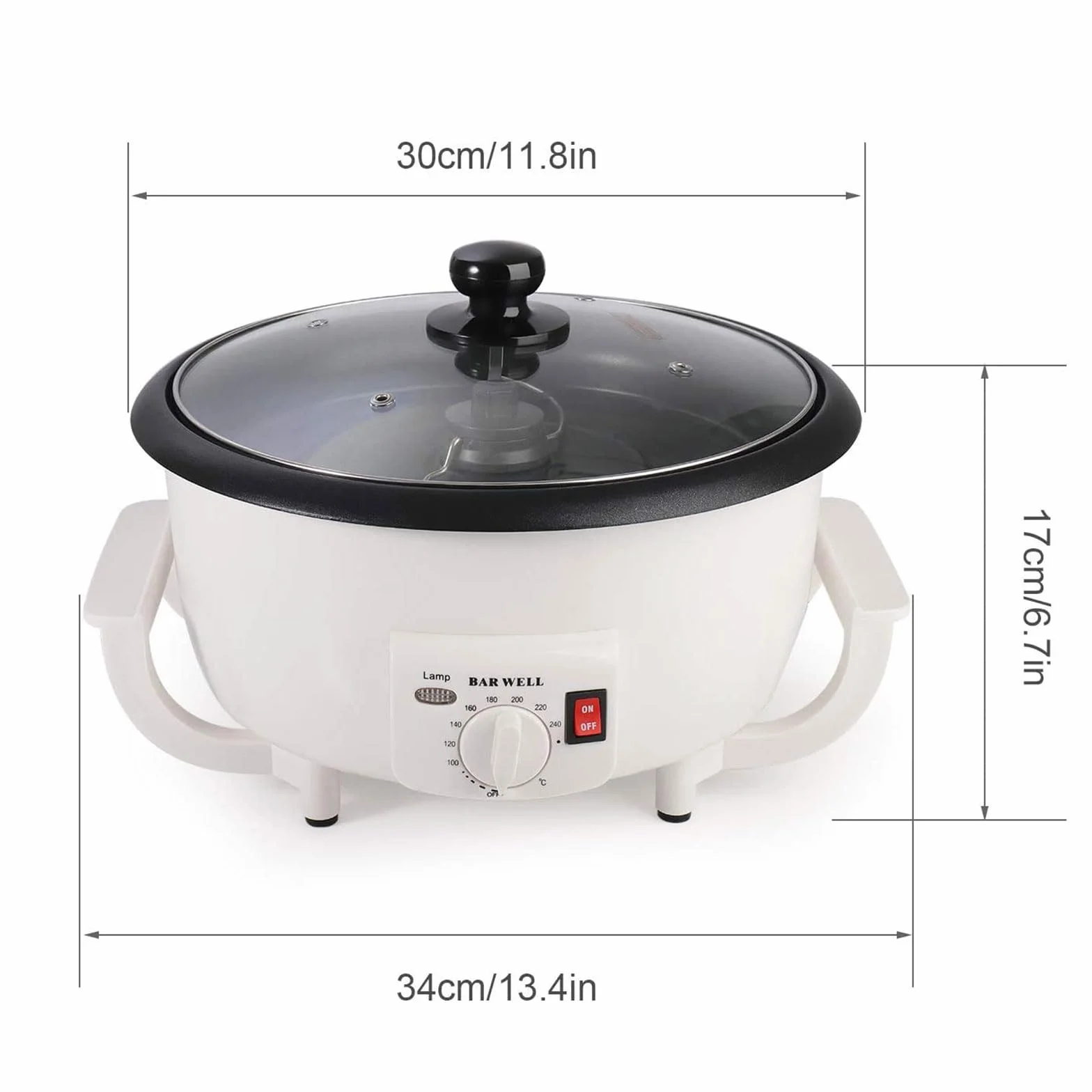 Maszyna do palenia kawy 750g, 800W elektryczny piec do kawy ziarnistej z regulacją temperatury 100-240°C, domowy piec do palenia ziarna