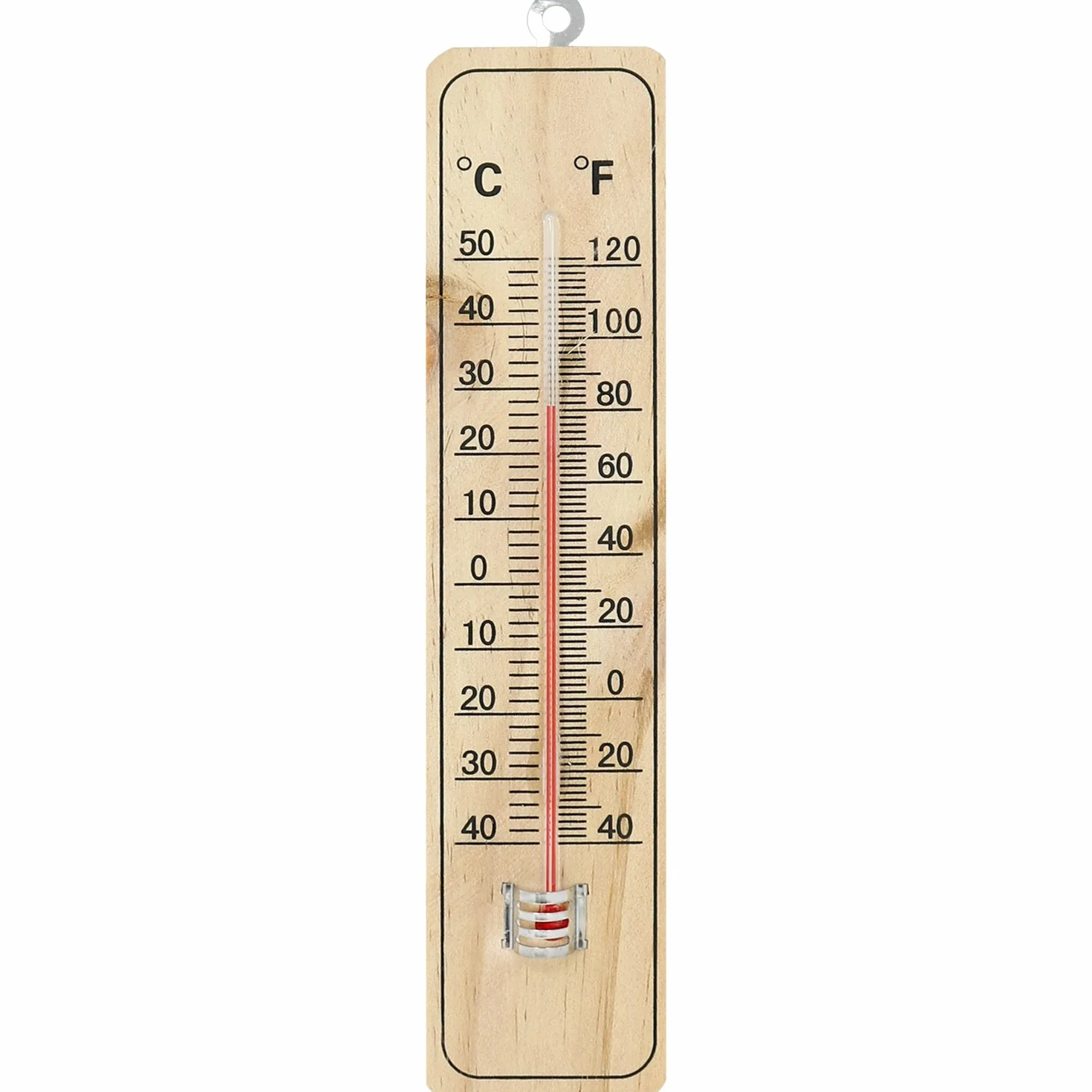 COM-FOUR® 4x Termometr - drewniany termometr do wnetrz - miernik temperatury ze skala w stopniach Celsjusza i Fahrenheita (04 sztuk - 21,9x4,8x0,6cm)