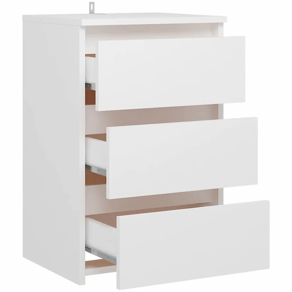 vidaXL Szafka nocna, biała, 40x35x62,5 cm, materiał drewnopochodny