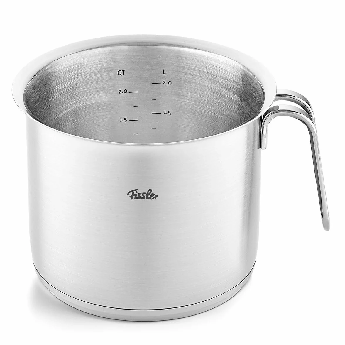 Fissler Oryginalna profesjonalna kolekcja/garnek do mleka ze stali nierdzewnej (2,6 l, Ø 16 cm) garnek do gotowania z krawędzią do wylewania i wewnętrzną skalą - indukcja
