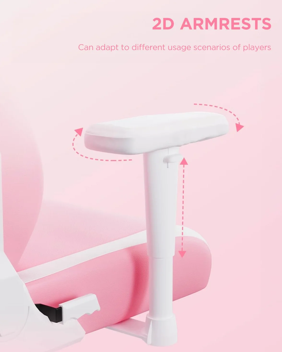 AutoFull Ergonomiczne Krzesło do Gier Skóra PU Wysokie Oparcie Kawaii z Uszami Królika
