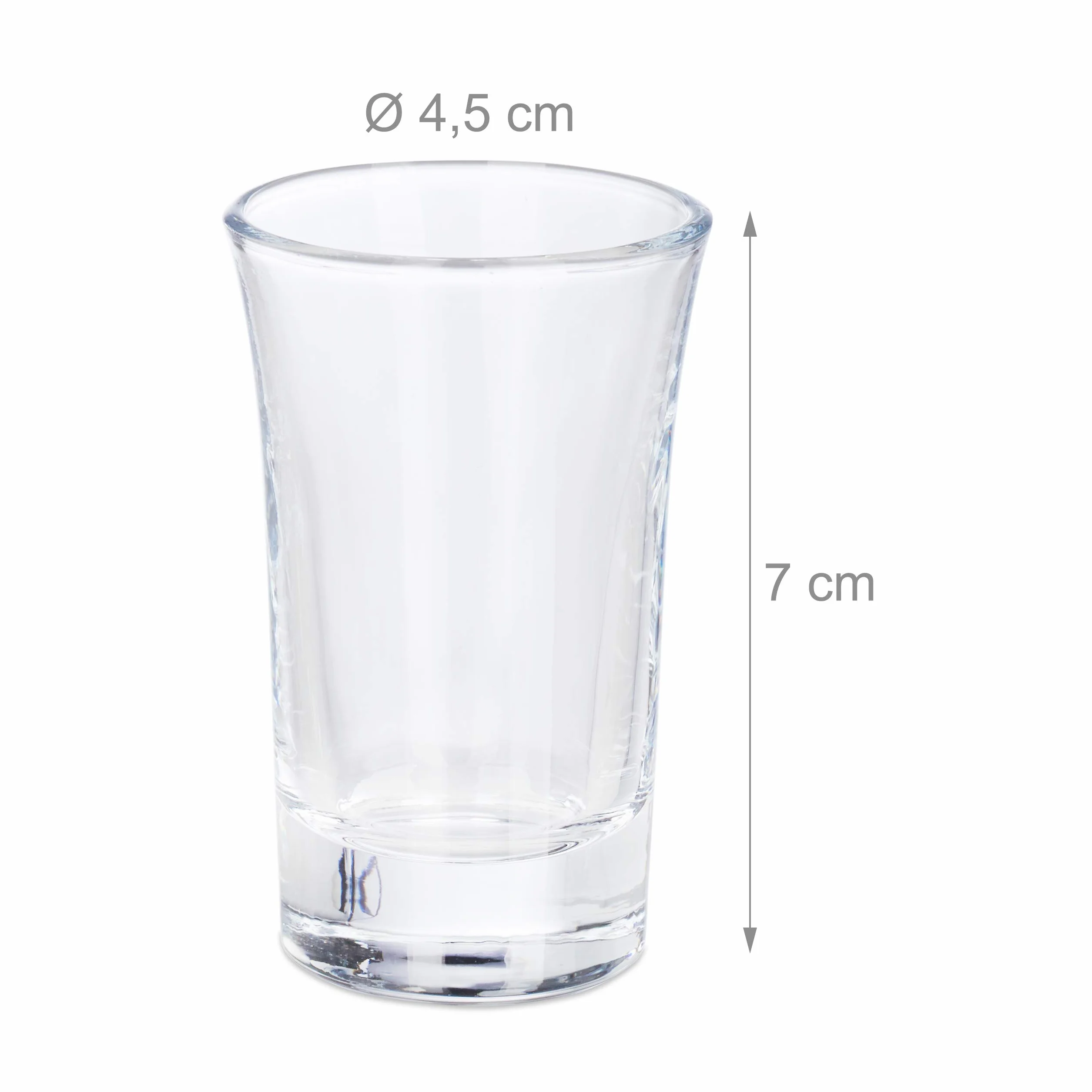 Relaxdays 96 x kieliszek do wódki, pinezki ze szkła, 4 cl, na likiery, kawę, karnawał, kieliszki do shotów, nadają się do mycia w zmywarce, przezroczyste