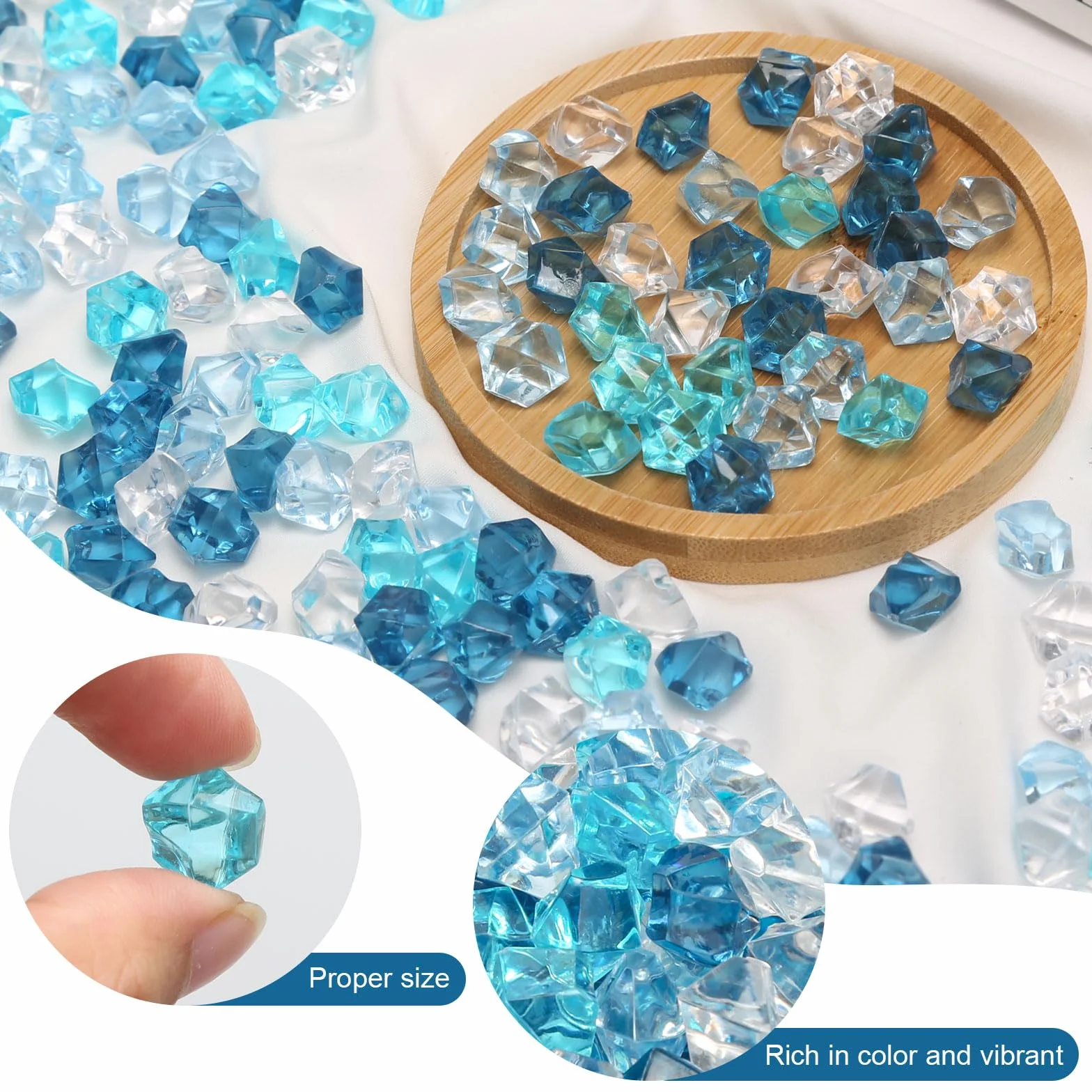 750 szt. plastikowe diamenty, kamienie szlachetne, luzem, bez otworów, klejnoty, skarb, dzieci, duże, dekoracyjne kamienie szlachetne, akrylowe, do majsterkowania, dekoracji