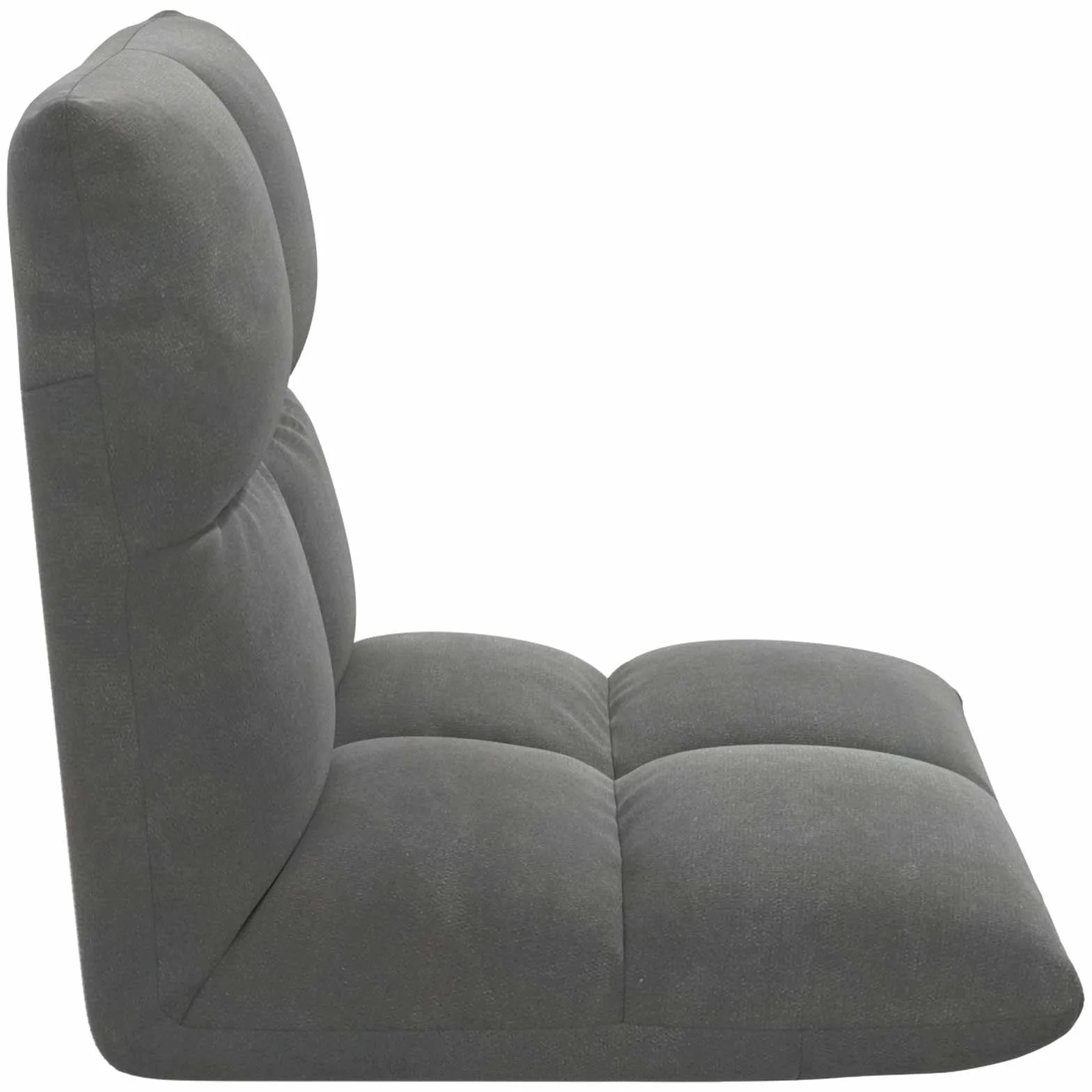 Krzesło podłogowe, ciemnoszare, aksamitne, z regulowanym oparciem, 50 x 61 x 57 cm, składane, wyściełane, ergonomiczne, do jogi, medytacji, gier, biura i czytania